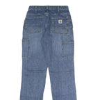 CARHARTT Womens Relaxed Fit Blue Denim Jeans W26 L32 Workwear Zip Closure