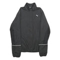 PUMA Womens Black Zip Jacket UK 12 Polyester Plain Lightweight Sportswear