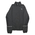 PUMA Womens Black Zip Jacket UK 12 Polyester Plain Lightweight Sportswear