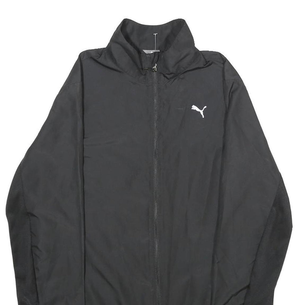PUMA Womens Black Zip Jacket UK 12 Polyester Plain Lightweight Sportswear