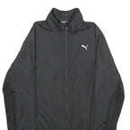 PUMA Womens Black Zip Jacket UK 12 Polyester Plain Lightweight Sportswear