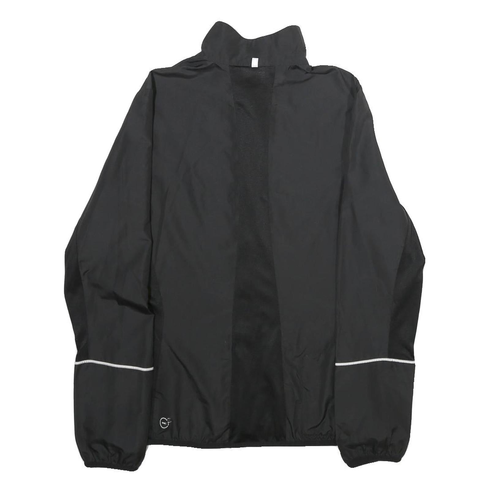 PUMA Womens Black Zip Jacket UK 12 Polyester Plain Lightweight Sportswear
