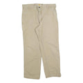 CARHARTT Mens Relaxed Beige Cotton Blend Zip Trousers W34 L30 Casual Workwear