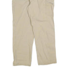 CARHARTT Mens Relaxed Beige Cotton Blend Zip Trousers W34 L30 Casual Workwear