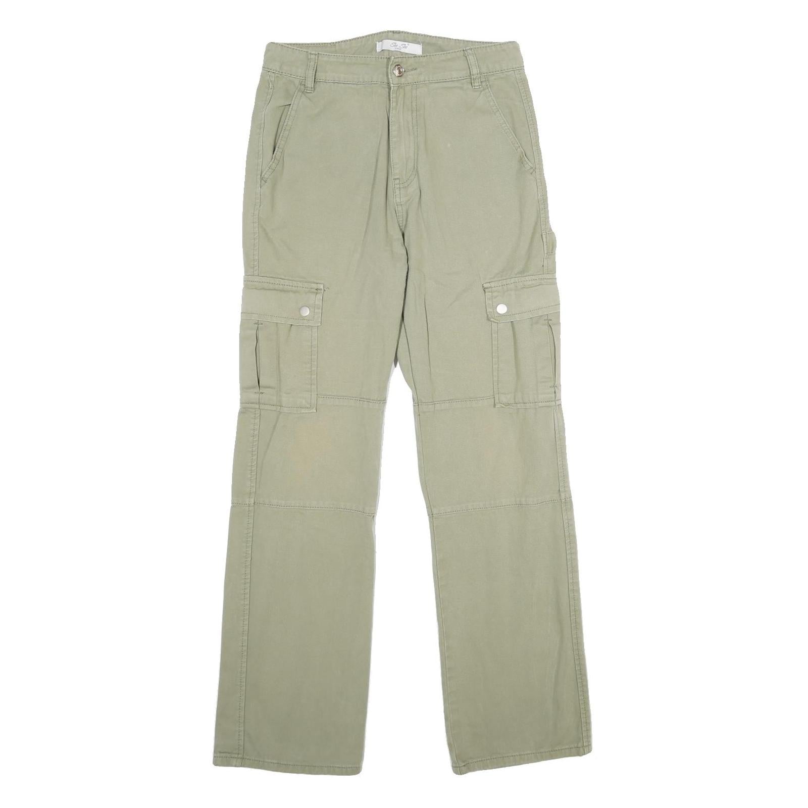 SEE SEE Womens Cotton Khaki Regular Cargo Trousers W28 L30 Utility Casual