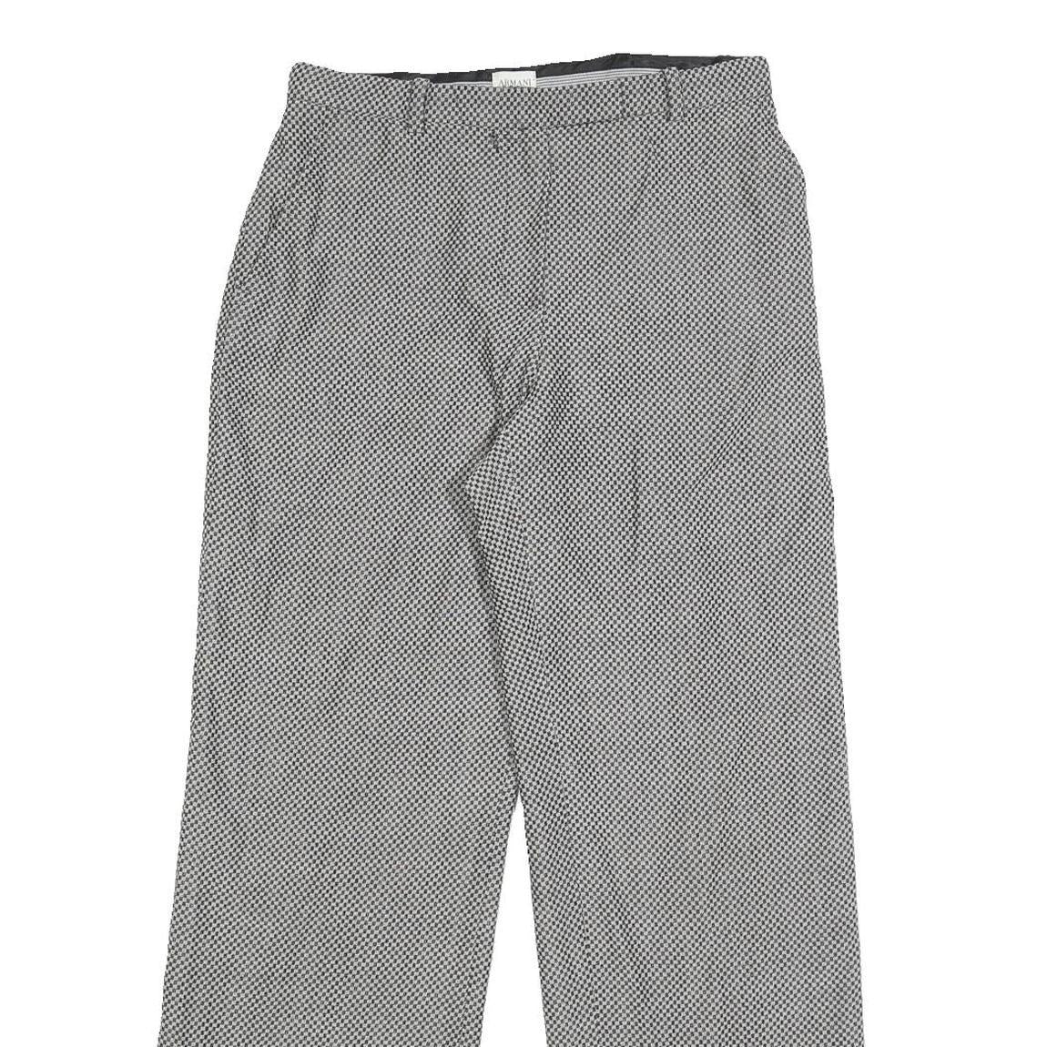 ARMANI COLLEZIONI Womens Wool Blend Grey Relaxed Straight Trousers W28 L30