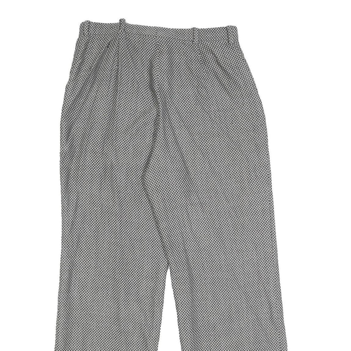 ARMANI COLLEZIONI Womens Wool Blend Grey Relaxed Straight Trousers W28 L30