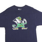RUSSELL ATHLETIC Mens Navy Green Graphic T-Shirt L Short Sleeve Crew Neck Cotton