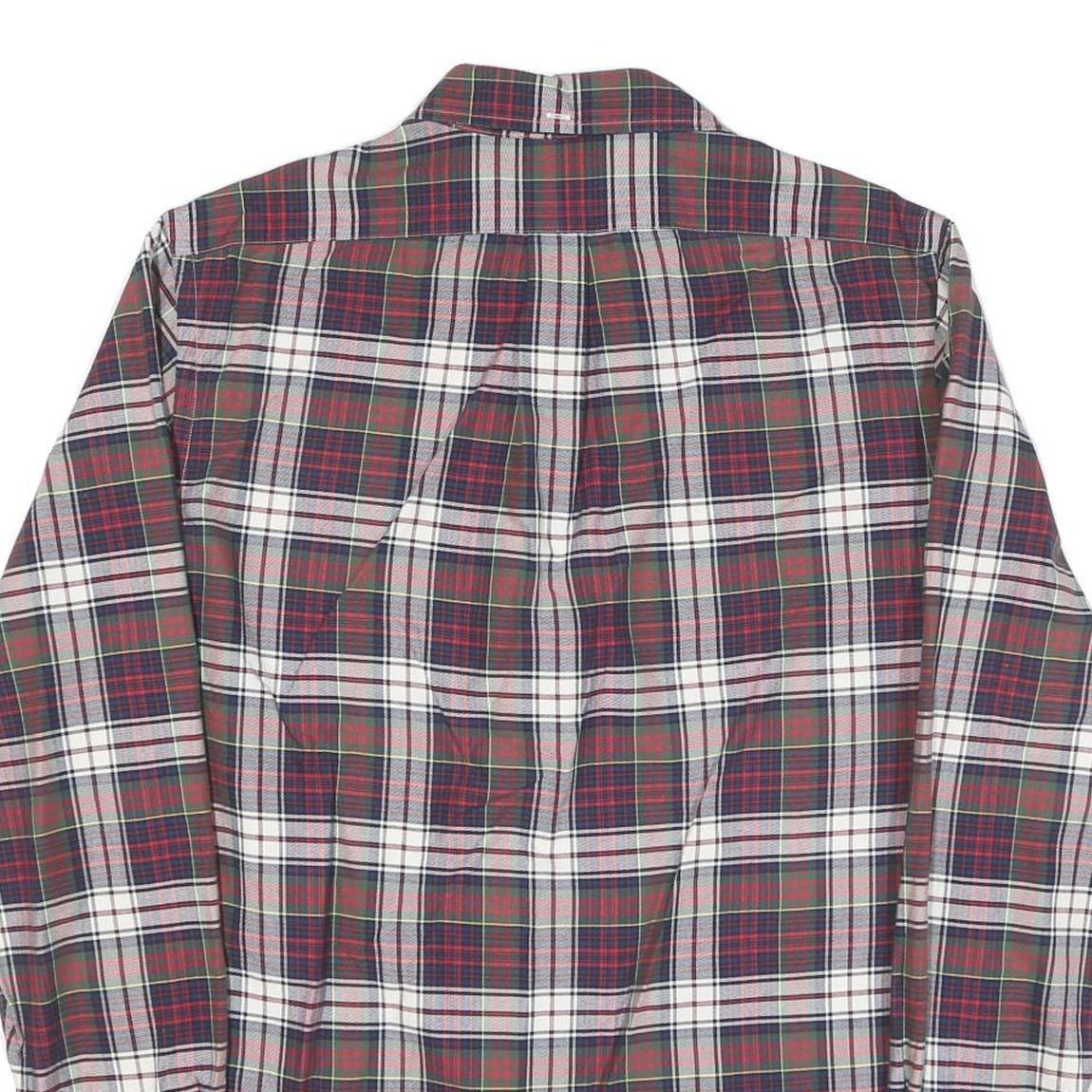 RALPH LAUREN Mens Red Green & White Check Shirt M Classic Cotton Blend Button
