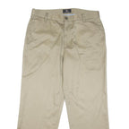DOCKERS Womens Beige Regular Fit Straight Leg Cotton Blend Trousers W36 L30