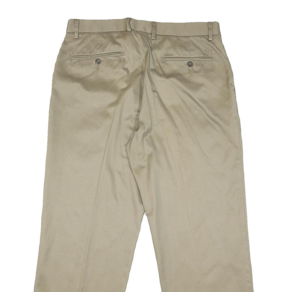 DOCKERS Womens Beige Regular Fit Straight Leg Cotton Blend Trousers W36 L30