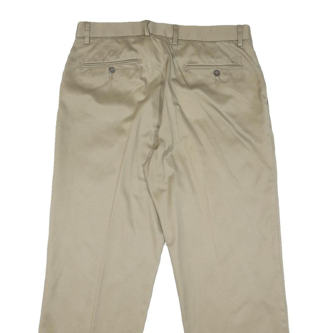 DOCKERS Womens Beige Regular Fit Straight Leg Cotton Blend Trousers W36 L30