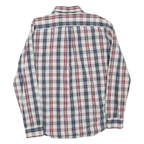 LEVI'S Mens White & Navy Blue Red Check Shirt L Cotton Blend Classic Button-Down