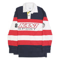 KARL KANI Mens Navy Red & White Striped Long Sleeve Polo Shirt S Kani Sport