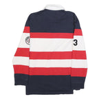 KARL KANI Mens Navy Red & White Striped Long Sleeve Polo Shirt S Kani Sport