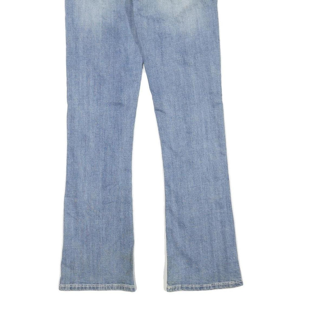 ROCK&ROLL Womens Jeans Blue Regular Flared Denim Medium W24 L32 Embroidered