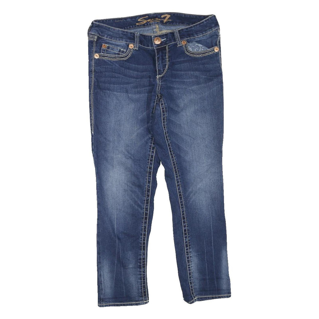 7 FOR ALL MANKIND Womens Regular Fit Blue Denim Jeans W32 L26 Stylish Comfort