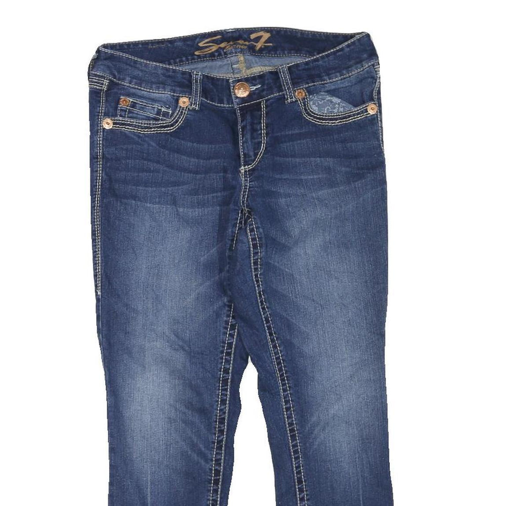 7 FOR ALL MANKIND Womens Regular Fit Blue Denim Jeans W32 L26 Stylish Comfort