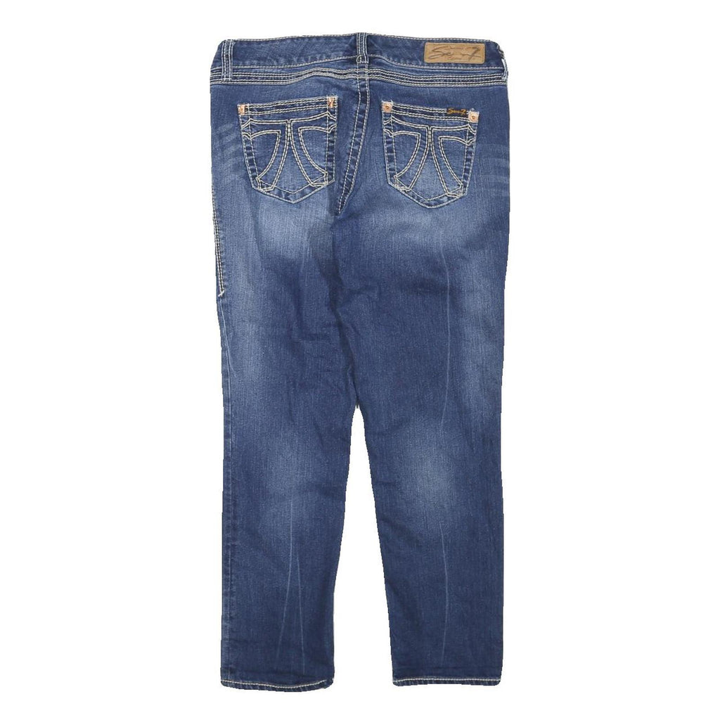 7 FOR ALL MANKIND Womens Regular Fit Blue Denim Jeans W32 L26 Stylish Comfort