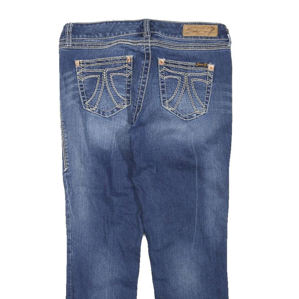 7 FOR ALL MANKIND Womens Regular Fit Blue Denim Jeans W32 L26 Stylish Comfort