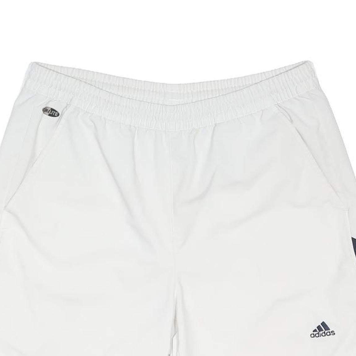 ADIDAS Mens White Casual Shorts M W32 Polyester Blend 3 Stripes Logo