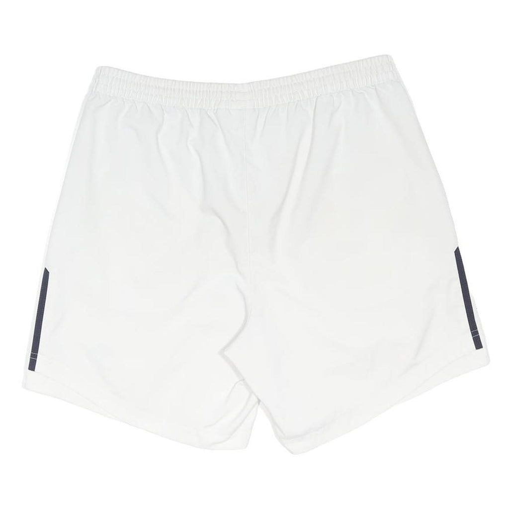 ADIDAS Mens White Casual Shorts M W32 Polyester Blend 3 Stripes Logo