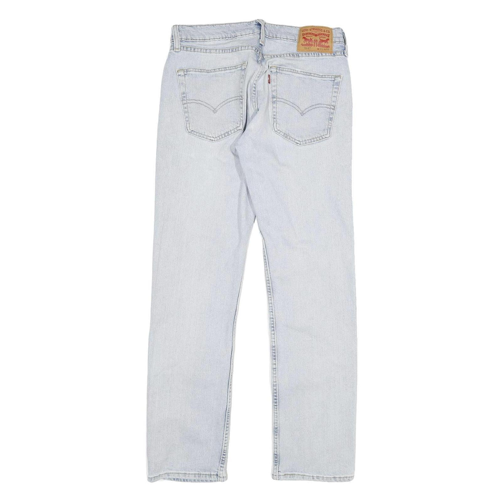 LEVI'S 514 Mens Jeans Light Blue Slim Straight Denim W31 L32 Classic Cotton