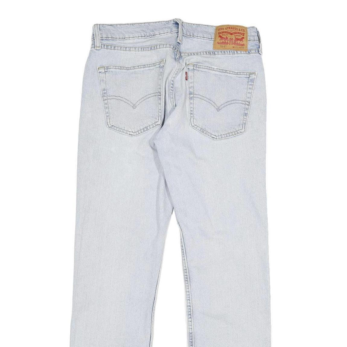 LEVI'S 514 Mens Jeans Light Blue Slim Straight Denim W31 L32 Classic Cotton