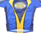 CBO Mens Blue & Yellow Logo Cycling Jersey L Short Sleeve Round Neck Sports