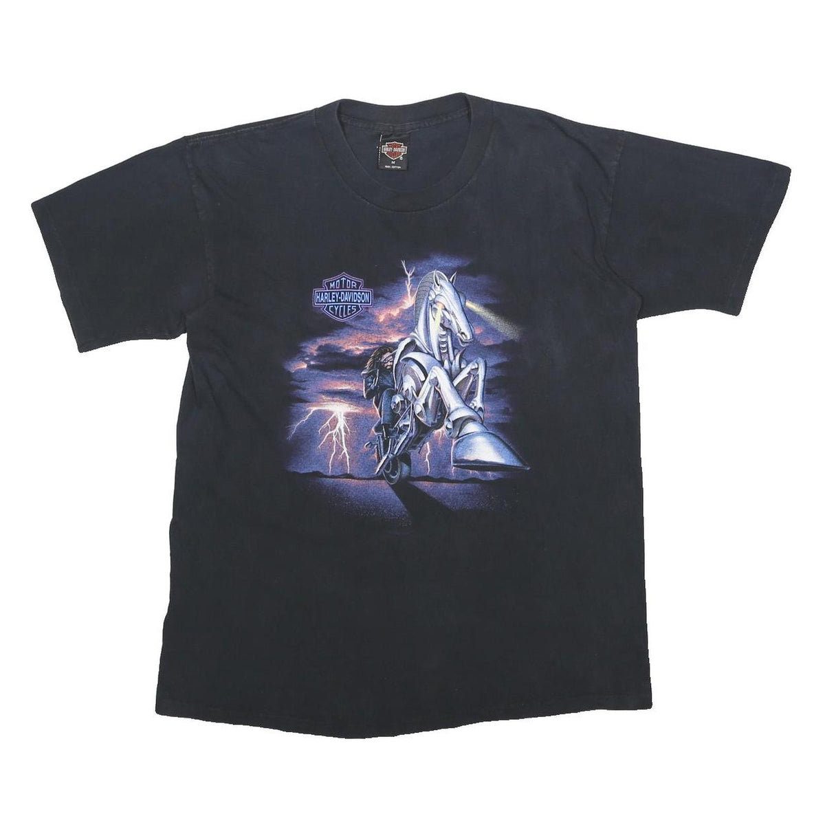 HARLEY DAVIDSON '95 Single Stitch Mens Black Graphic T-Shirt M Short Sleeve