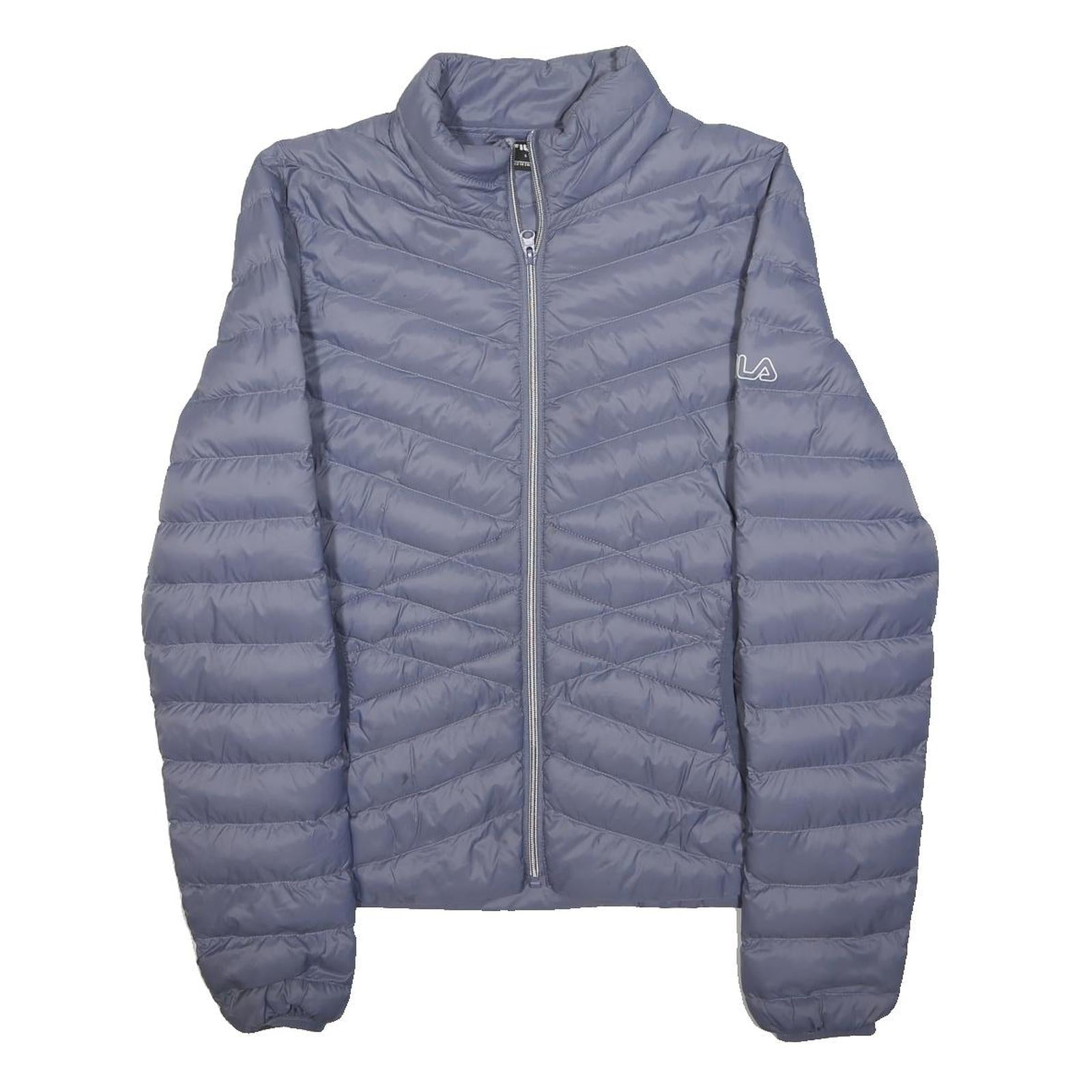 FILA Womens Blue Jacket S Polyester Puffer Quilted Zip Sportswear Casual