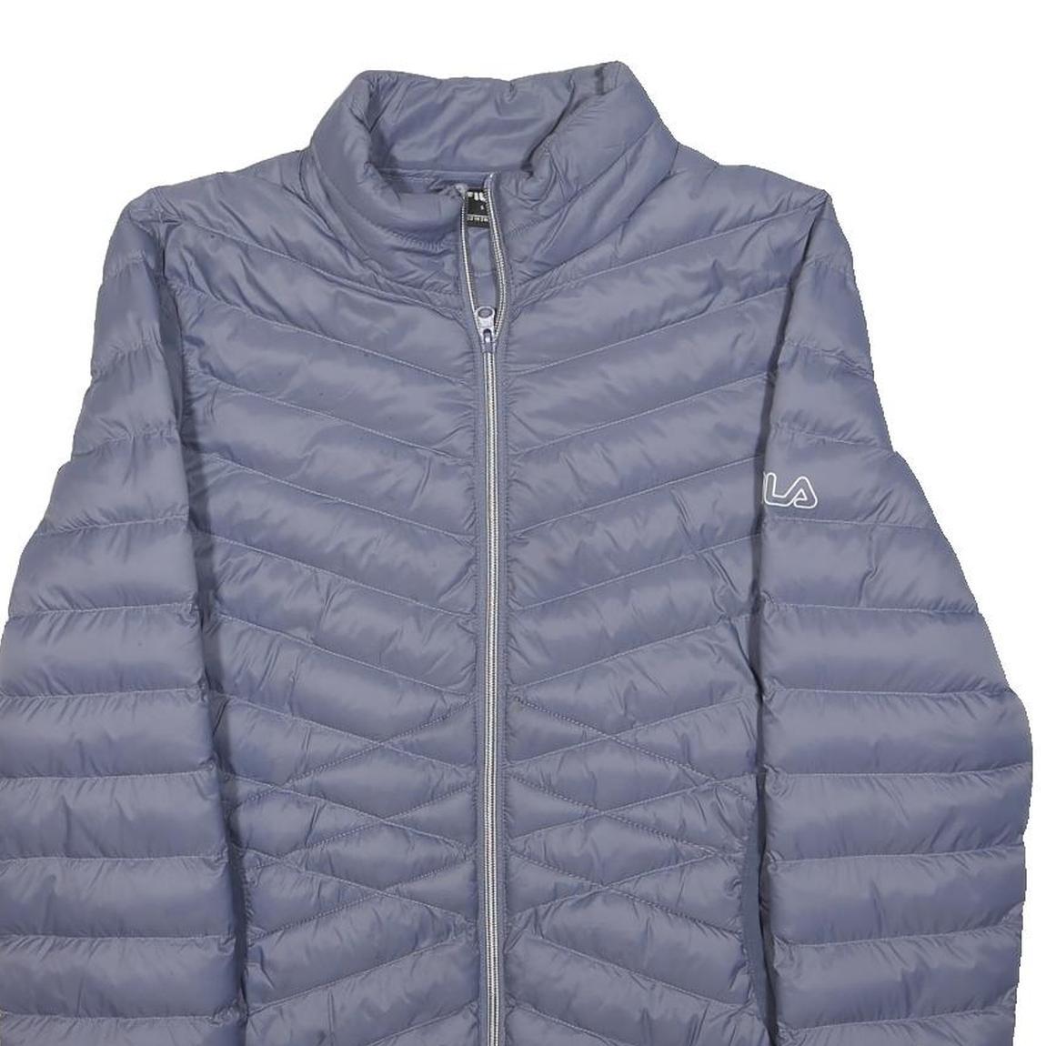 FILA Womens Blue Jacket S Polyester Puffer Quilted Zip Sportswear Casual