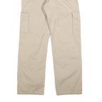 LEVI'S Mens Beige Cotton Blend Regular Cargo Trousers W32 L32 Zip Pockets