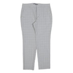 ZARA Womens Cotton Blend Grey Regular Straight Trousers W30 L27 Smart Casual