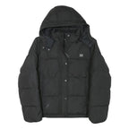 LEVI'S Womens Black Jacket L Polyester Blend Plain Zip Hooded Casual Winter