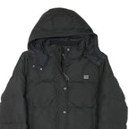 LEVI'S Womens Black Jacket L Polyester Blend Plain Zip Hooded Casual Winter