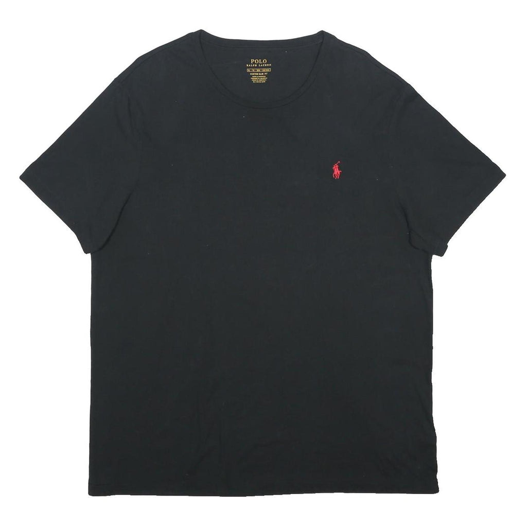 POLO RALPH LAUREN Mens Black Classic T-Shirt XL Short Sleeve Crew Neck Cotton