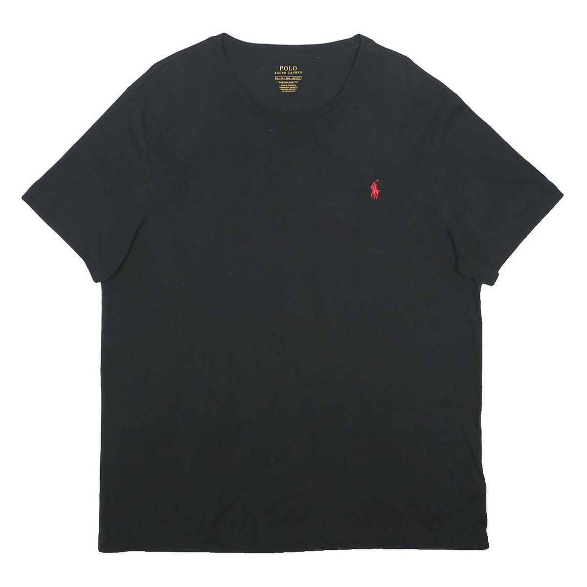 POLO RALPH LAUREN Mens Black Classic T-Shirt XL Short Sleeve Crew Neck Cotton