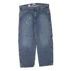 CARHARTT Mens Blue Regular Straight Denim W40 L30 Workwear Cotton Blend Zip