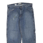 CARHARTT Mens Blue Regular Straight Denim W40 L30 Workwear Cotton Blend Zip