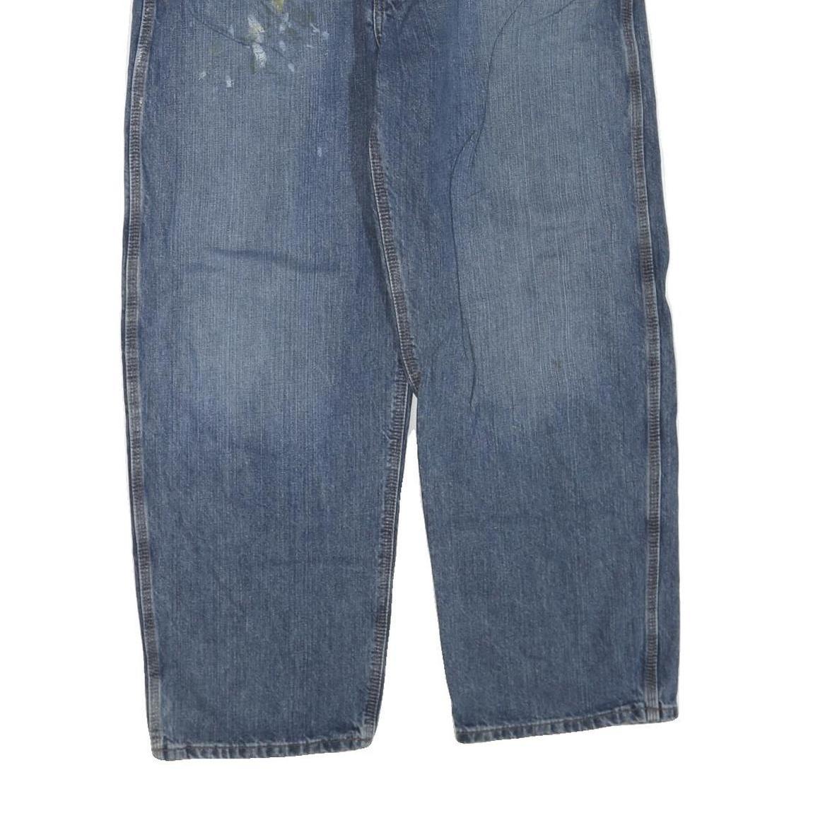 CARHARTT Mens Blue Regular Straight Denim W40 L30 Workwear Cotton Blend Zip