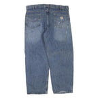 CARHARTT Mens Blue Regular Straight Denim W40 L30 Workwear Cotton Blend Zip