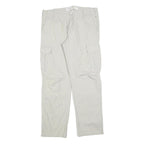 GAUDI Mens Regular Fit Beige Cotton Blend Cargo Trousers W35 L32 Casual Zip