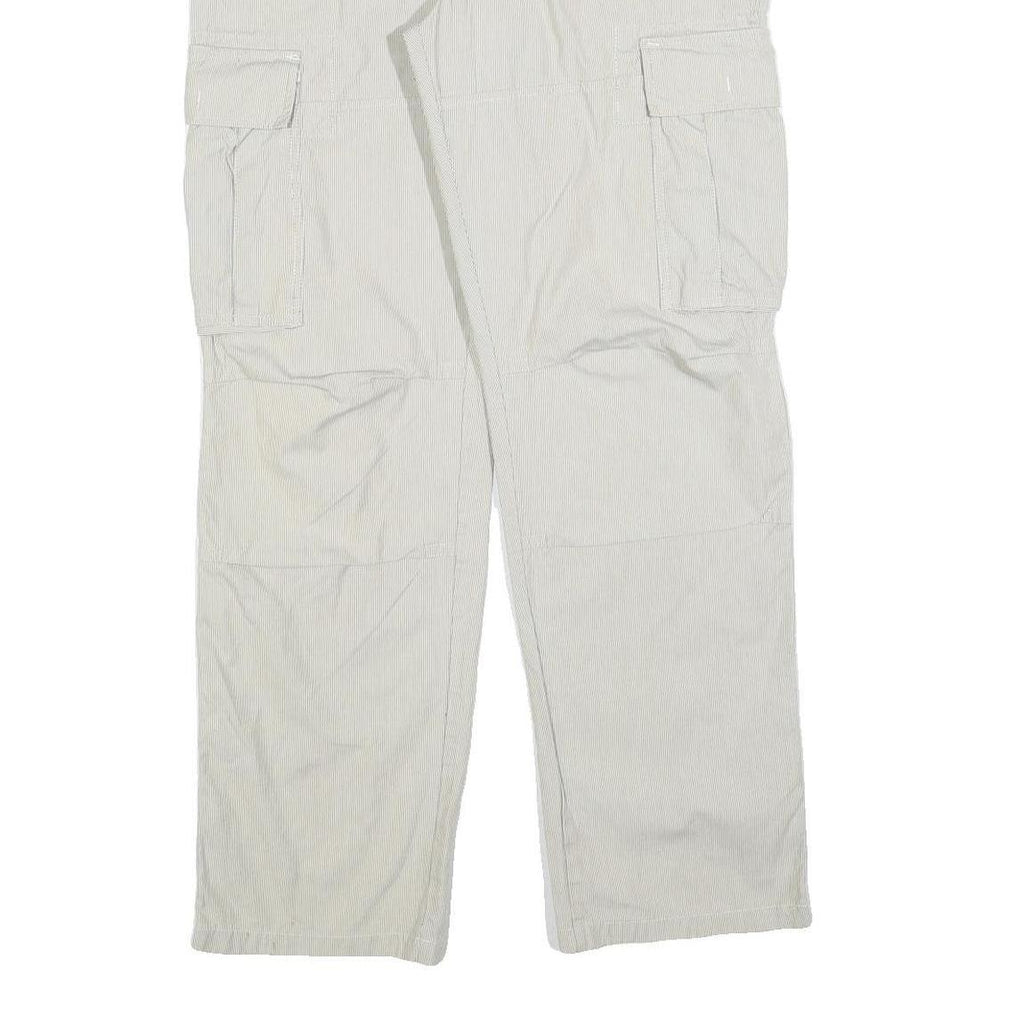 GAUDI Mens Regular Fit Beige Cotton Blend Cargo Trousers W35 L32 Casual Zip