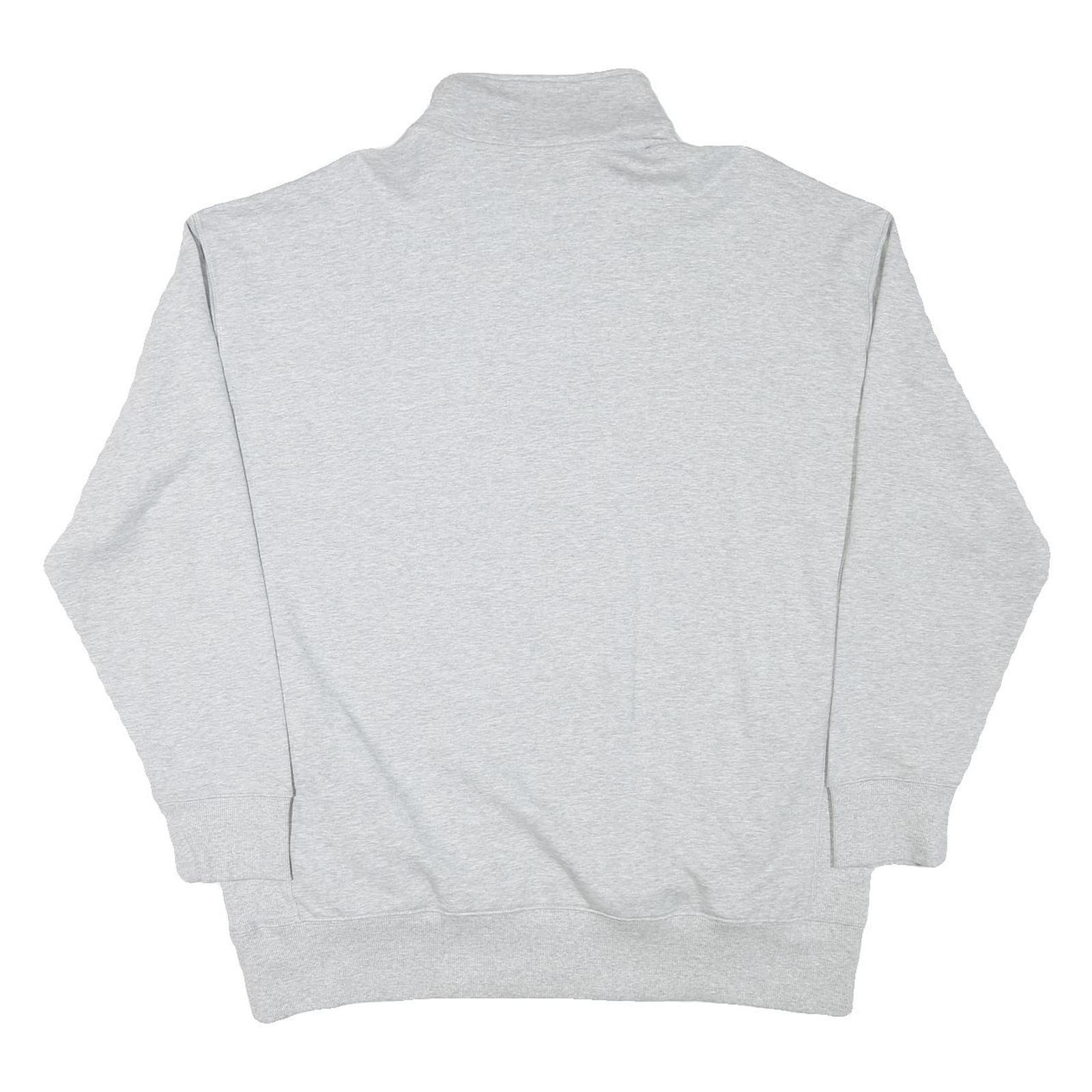 NEW BALANCE Mens Grey 1/4 Zip Sweatshirt XL Cotton Blend Casual Pullover