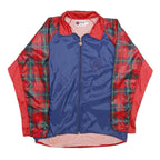 CASTELLI Mens Blue & Red Cycling Jacket L Polyester Blend Plaid Zip