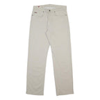 LEE COOPER Mens Jeans Cream Regular Straight Denim W33 L32 Zip Cotton Blend