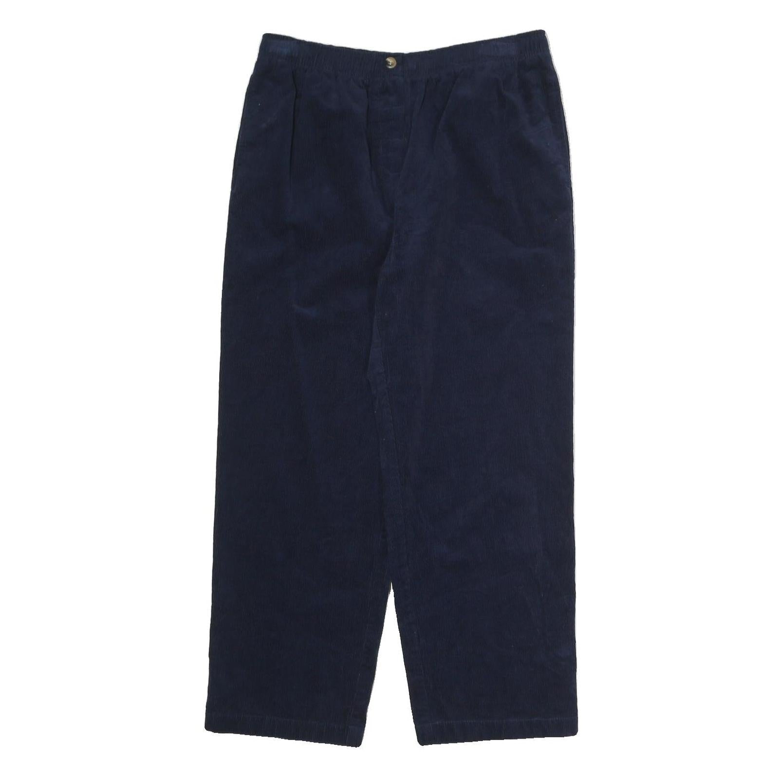 APPLESEEDS Womens Cotton Navy Blue Regular Leg Trousers W28 L25 Zip Closure