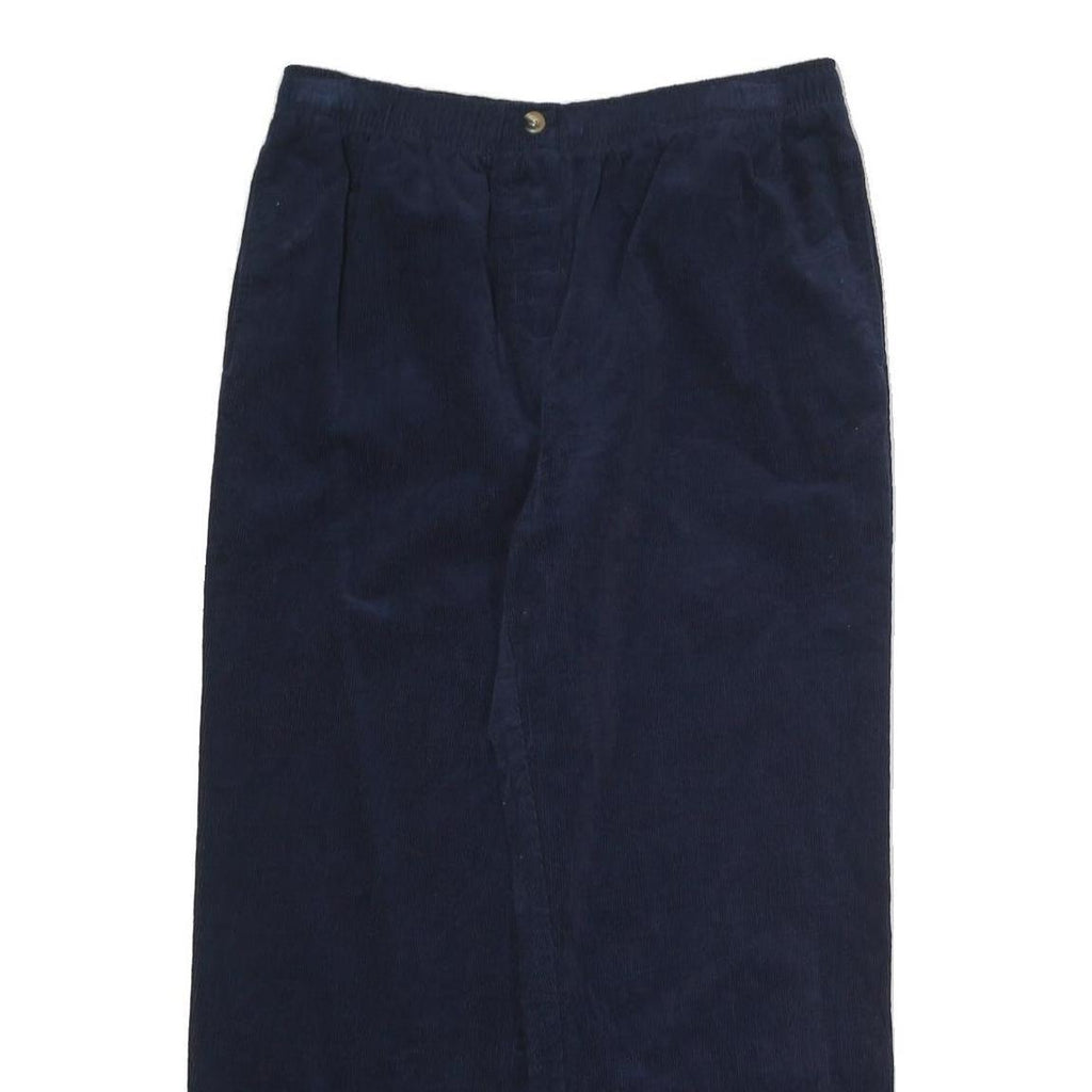 APPLESEEDS Womens Cotton Navy Blue Regular Leg Trousers W28 L25 Zip Closure