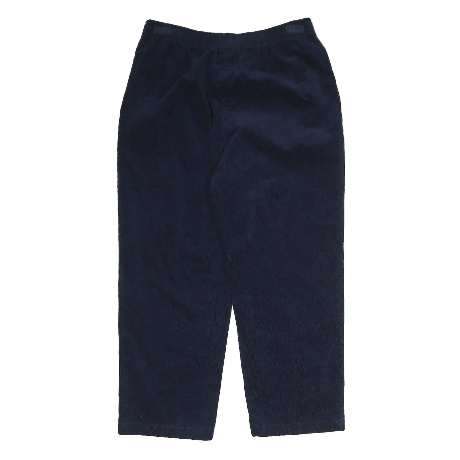 APPLESEEDS Womens Cotton Navy Blue Regular Leg Trousers W28 L25 Zip Closure